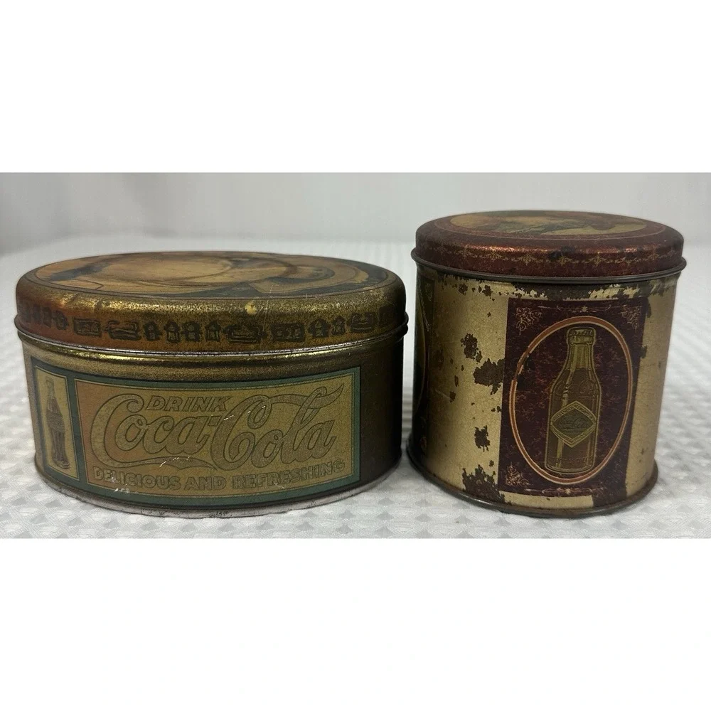 Vintage Coca-Cola Round & Oval Tin Set 4